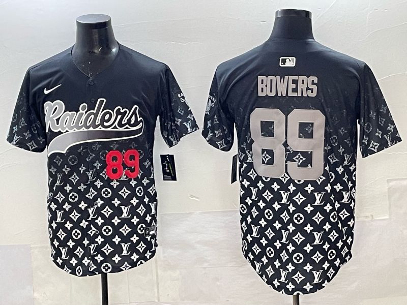 Men 2025 Nike Oakland Raiders #89 Bowers black Limited NFL Jersey 03